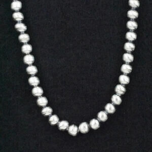 Handmade Navajo Pearl Necklace- 16" 5mm Round Pearls by Bryannen Halwood